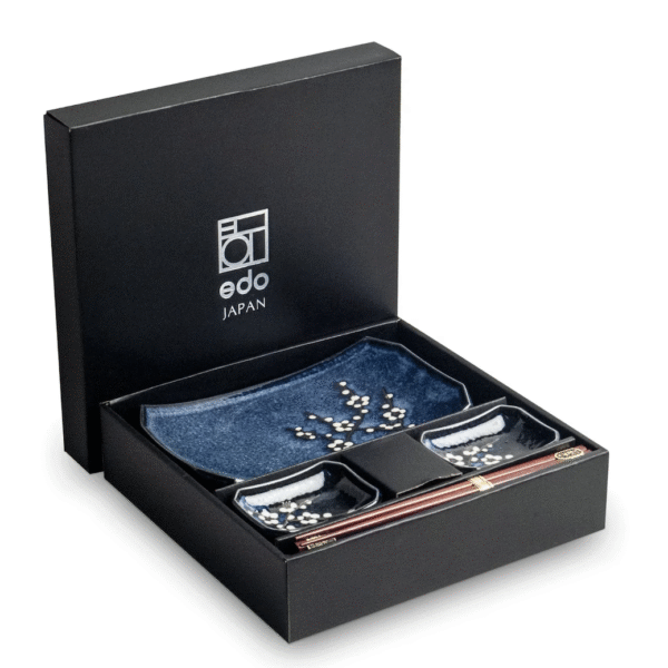 Set de platos Para Sushi Hana blue 22CMx14 CM